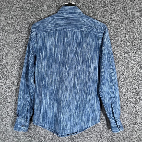 Naked & Famous Cotton Button Down Long Sleeve Shirt - Men's Size S - Blue - Picture 4 of 9
